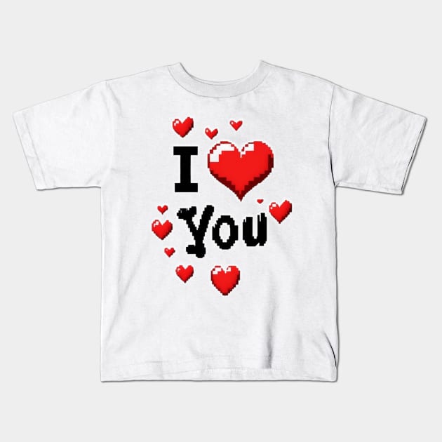 I love you figure with heart Kids T-Shirt by NeyPlanet